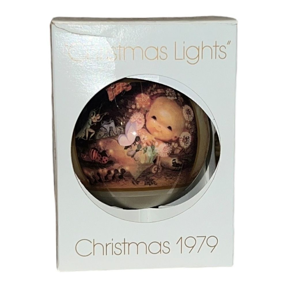 Schmid Juan Ferrandiz Christmas Lights Glass Ornament W Box 1979